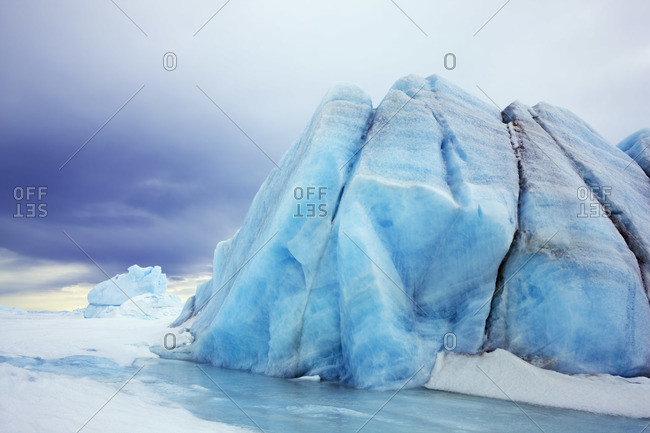 Iceberg Frozen in Pack Ice, Snow Hill Island, Antarctic Peninsula, Antarctica