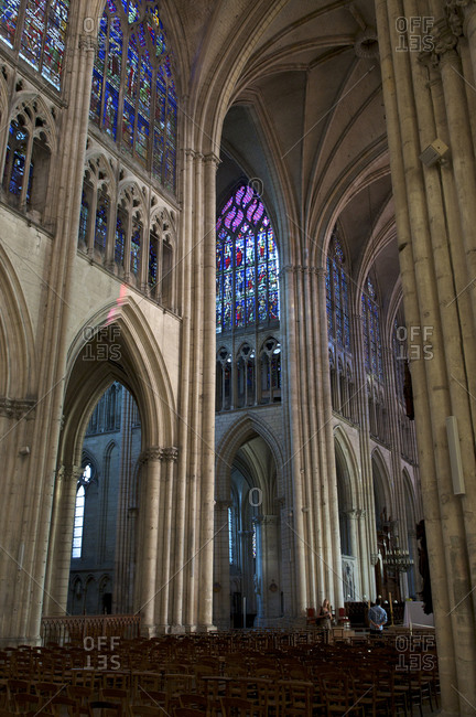 Interior of the Gothic Troyes Cathedral
