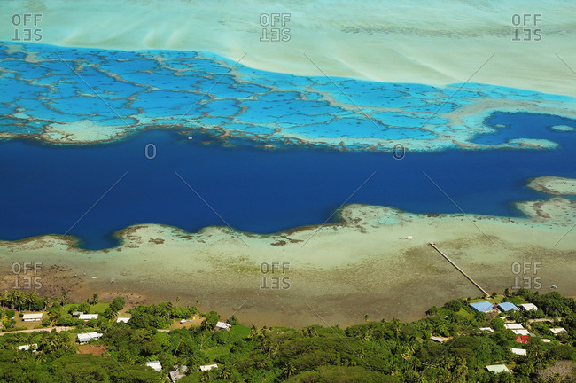 Overview of Lagoon, Maupiti, French Polynesia