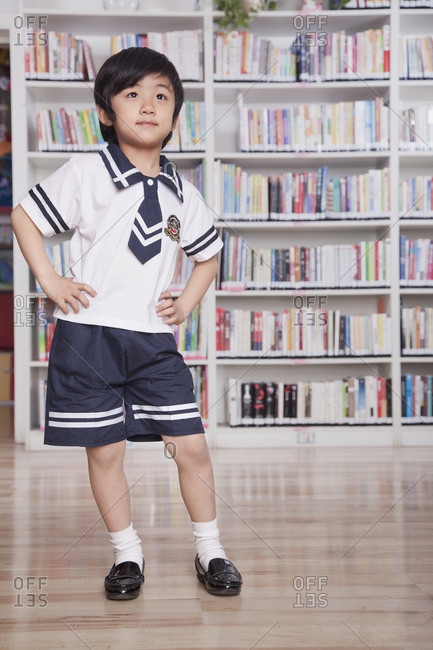 Chinese boy in school uniform