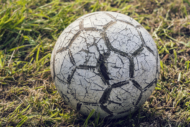 Austria, Close up of old soccer ball