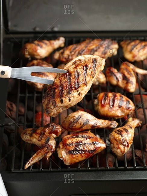 Chicken on the Grill; BBQ Fork