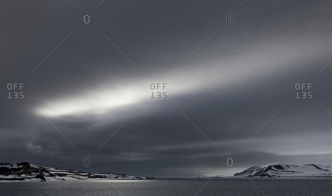 Svalbard Dark,  dramatic sky above Hinlopen Strait