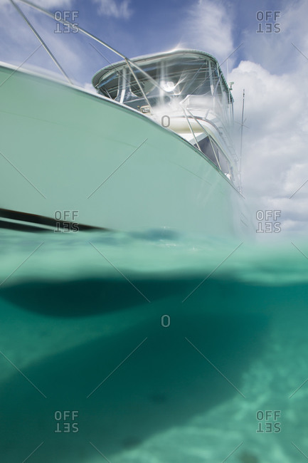Low angle view of yacht on water