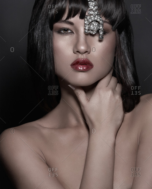 Brunette model with jewelry