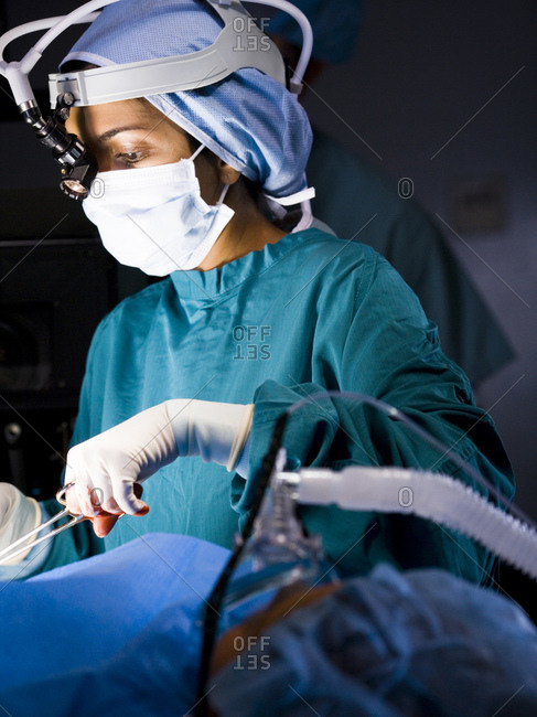Woman in hospital with respirator
