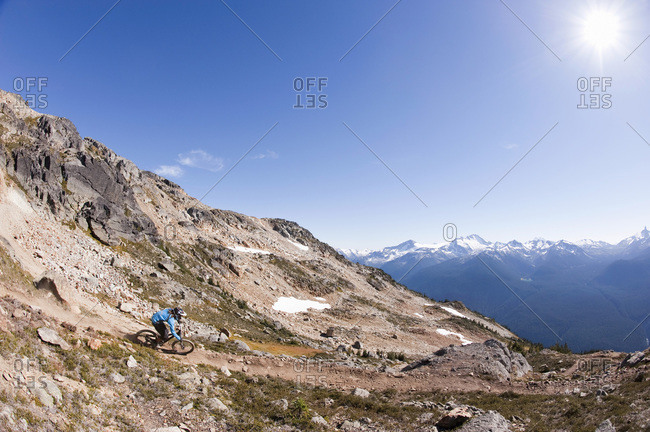 Extreme mountain biker, Whistler, BC, Canada
