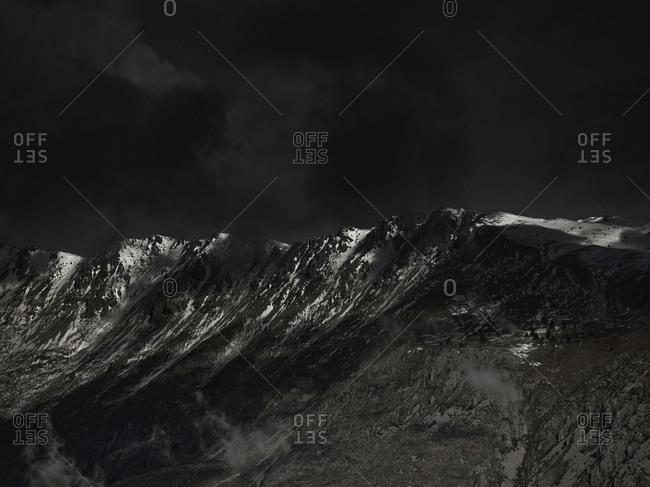 An ominous sky above a mountain range