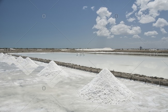 Pile of salt in the salt pan in Areia Branca