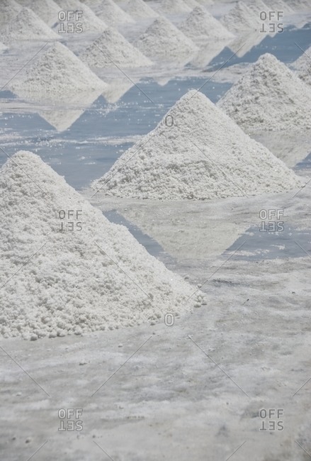 Pile of salt in the salt pan in Areia Branca