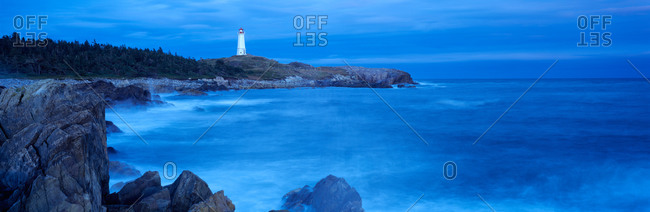 Lighthouse at the coast, Louisbourg Lighthouse, Fortress Louisbourg, Cape Breton Island