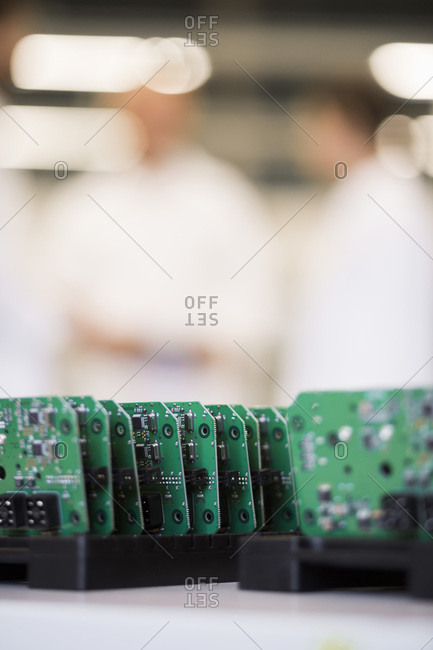Circuit boards in manufacturing plant