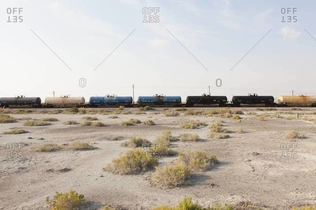 Freight wagons of a train crossing