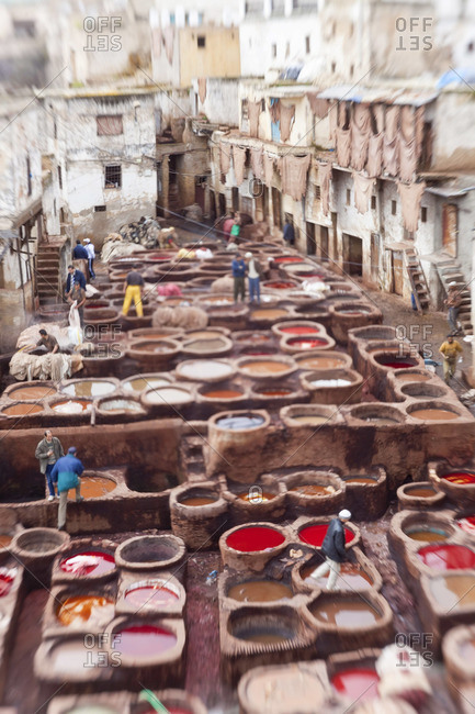 Traditional tanneries of Fez, Morocco