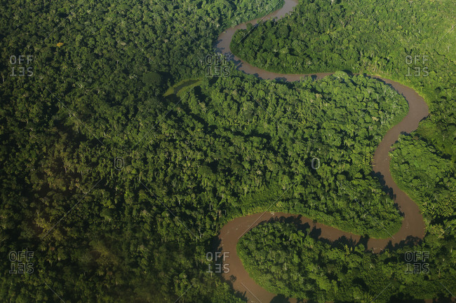 Aerial view of the Amazon river
