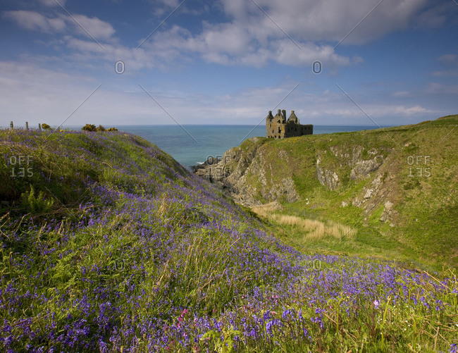 Ruins of the Dunskey Castle at Portpatrick, South-West Scotland
