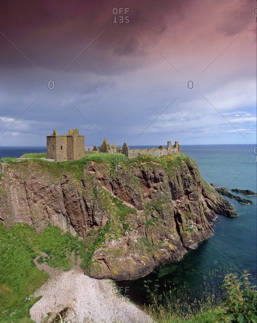 The ruins of Dunnottar castle in Aberdeenshire, Scotland