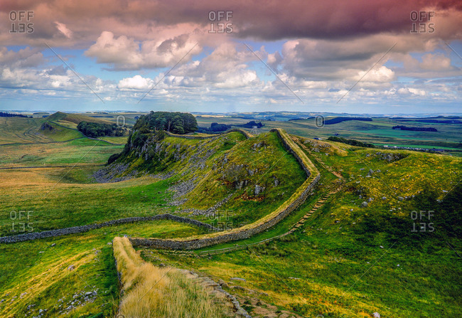 The remains of Hadrian\'s wall, England