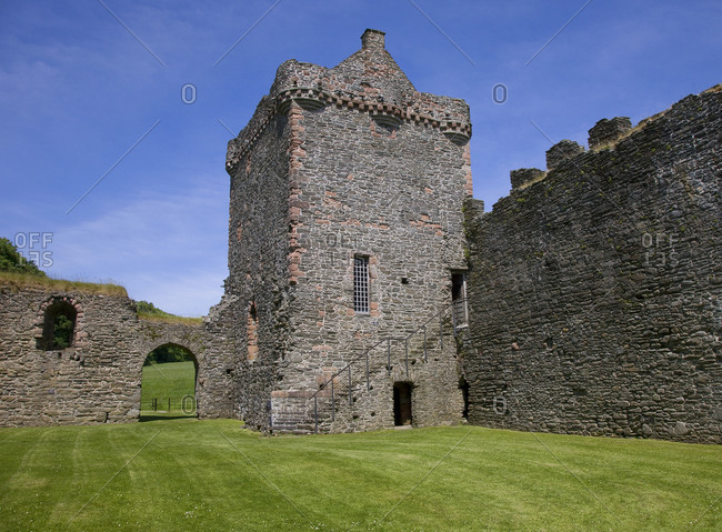 Inside Skipness Castle on Kintyre Peninsula, Scotland