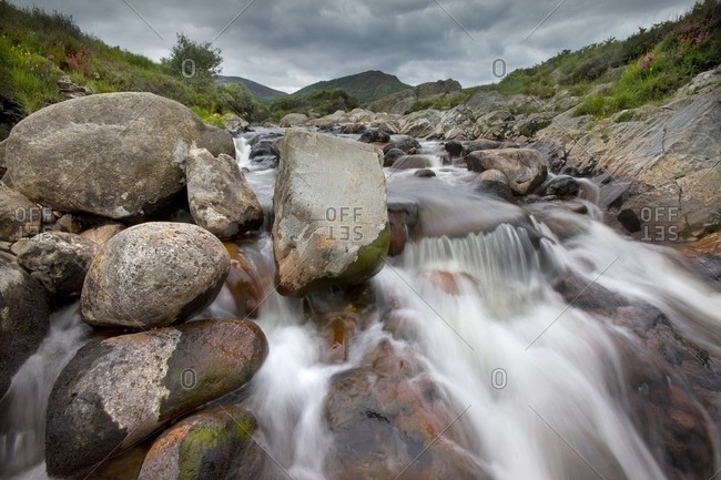 Waterfalls in lower Glen Sannox, Isle of Arran