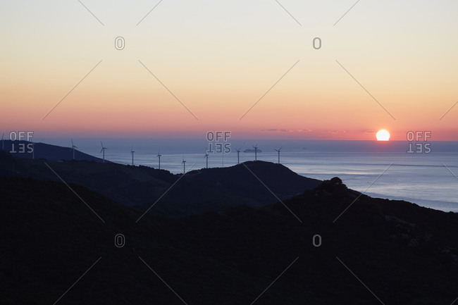 Wind turbines at sea, Spain