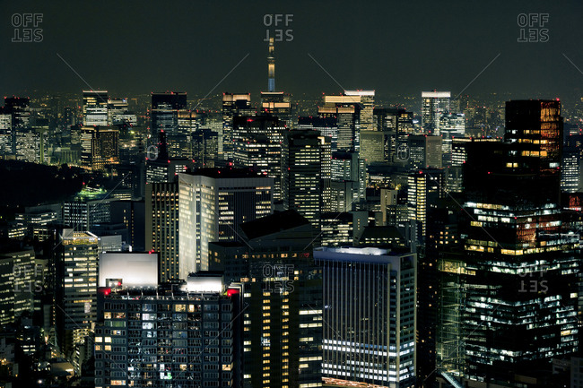 Downtown at night, Tokyo, Japan