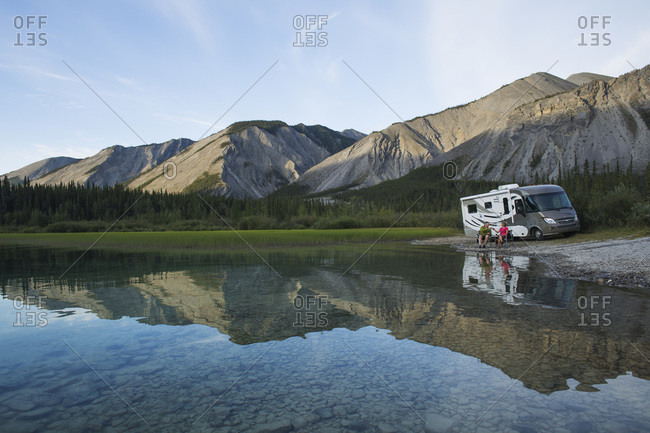 Camping at Muncho Lake, Alaska Highway, British Columbia, Canada