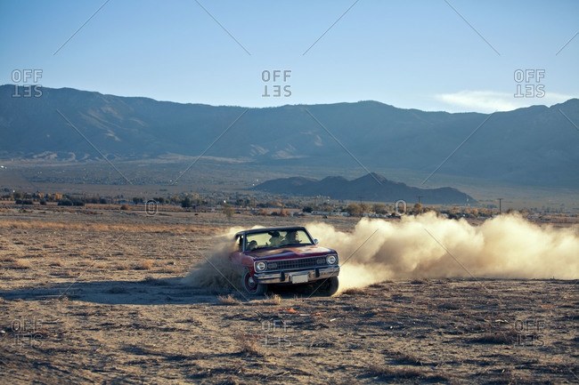 Drifting car in the desert