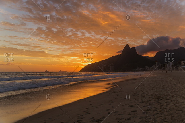 Panama Beach at sunset, Rio de Janeiro, Brazil, South America