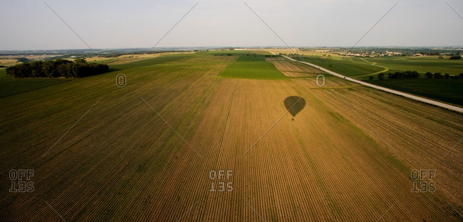 Shadow of a hot air balloon