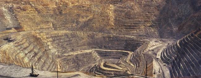 The pit mine at Bingham Pit in Utah\'s Kennecott Copper Mine