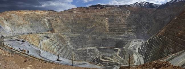 The pit mine at Bingham Pit in Utah\'s Kennecott Copper Mine