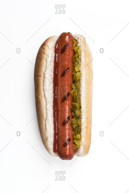 Hot dog over white background