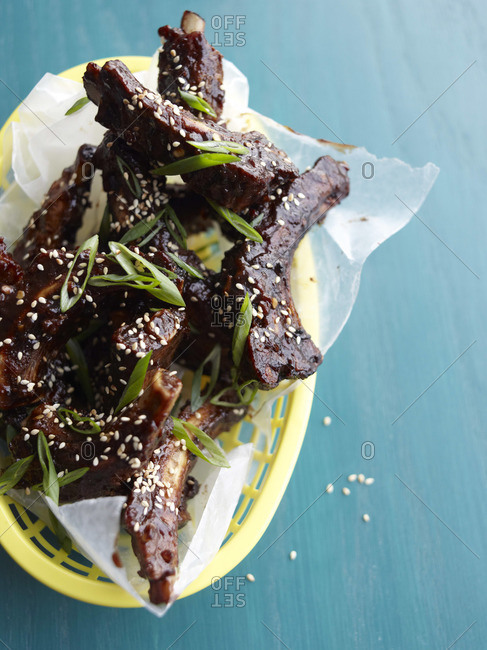 Asian fried and glazed baby back ribs