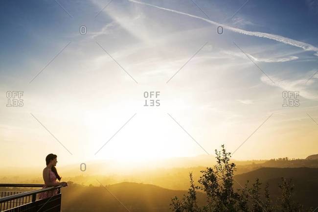 Woman watching the scenic landscape