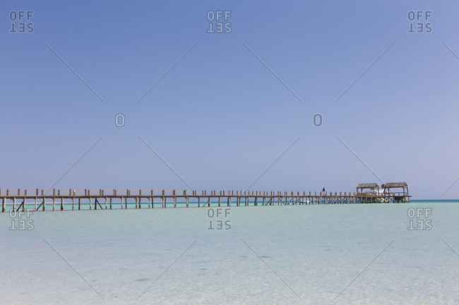 View from Giftun Island to jetty at Orange bay, Hurghada, Egypt