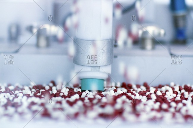 Drugs being produced at a pharmaceutical production plant
