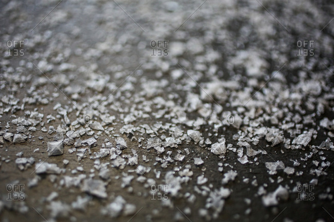 Close up of sprinkled salt