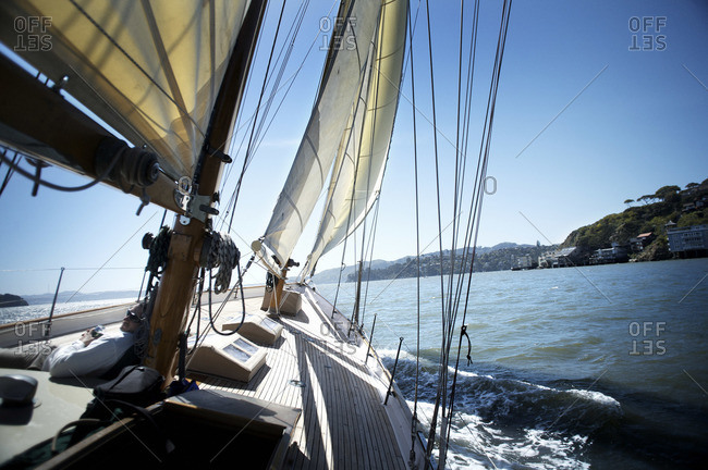 Luxury sailboat in the San Francisco Bay, California