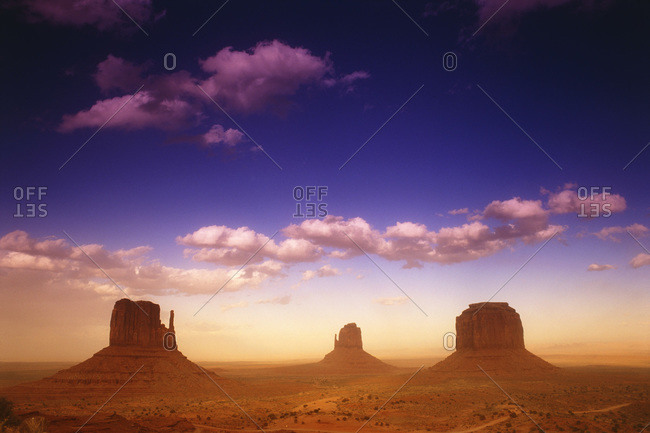 Landscape of The Mittens in Monument Valley, Colorado