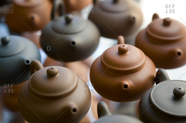 Teapots in Chinese tea shop, Malaysia