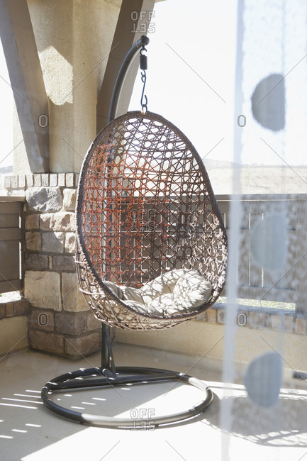 Egg chair swing in balcony