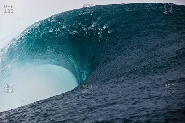 Massive ocean wave in Tahiti