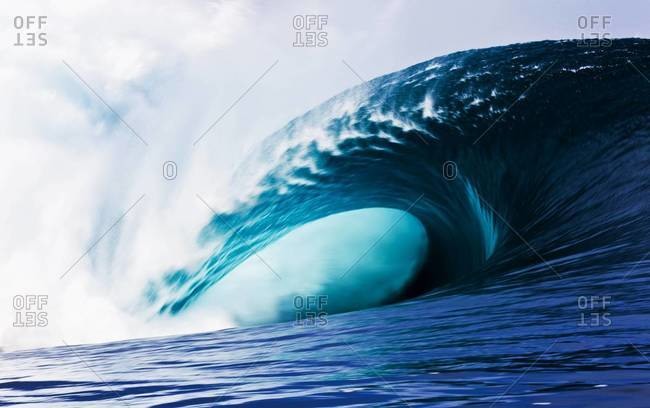 Massive ocean wave in Tahiti