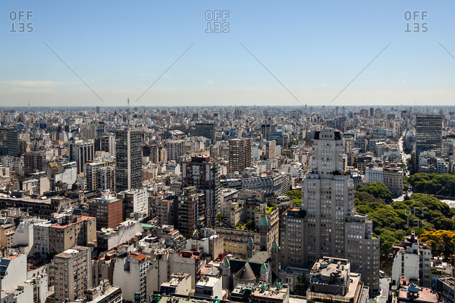 Aerial view of Retiro neighborhood in Buenos Aires, Argentina
