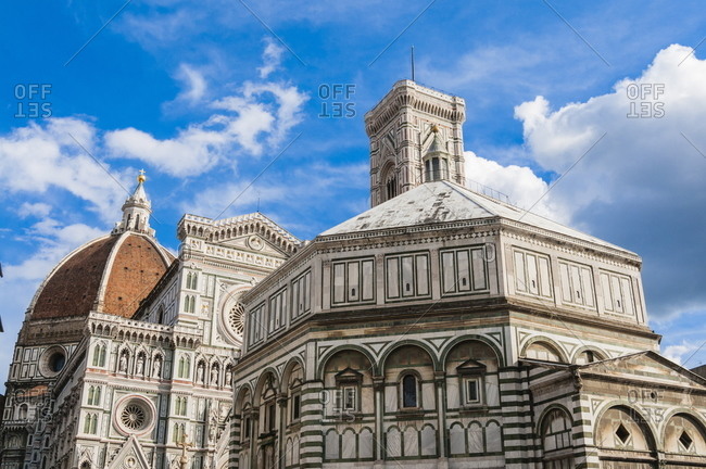 Exterior of the cathedral of Santa Maria del Fiore and  Baptistery