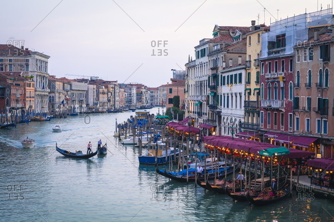 A gondola crossing the Grand Canal, Venice