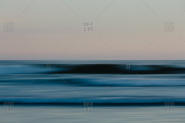 Pacific Ocean and waves at dusk, blurred motion, Olympic NP, WA
