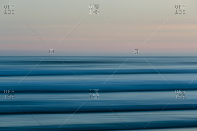 Pacific Ocean and waves at dusk, blurred motion, Olympic NP, WA
