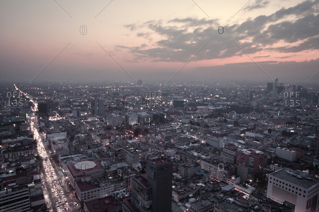 Mexico City at sunset